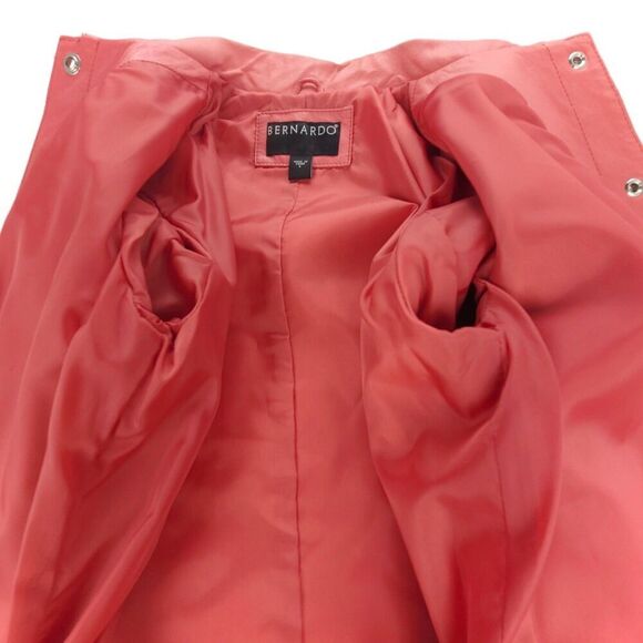 BERNARDO Vintage 90s Button Down Leather Jacket Western Horse Girl Coral Pink - Picture 7 of 8